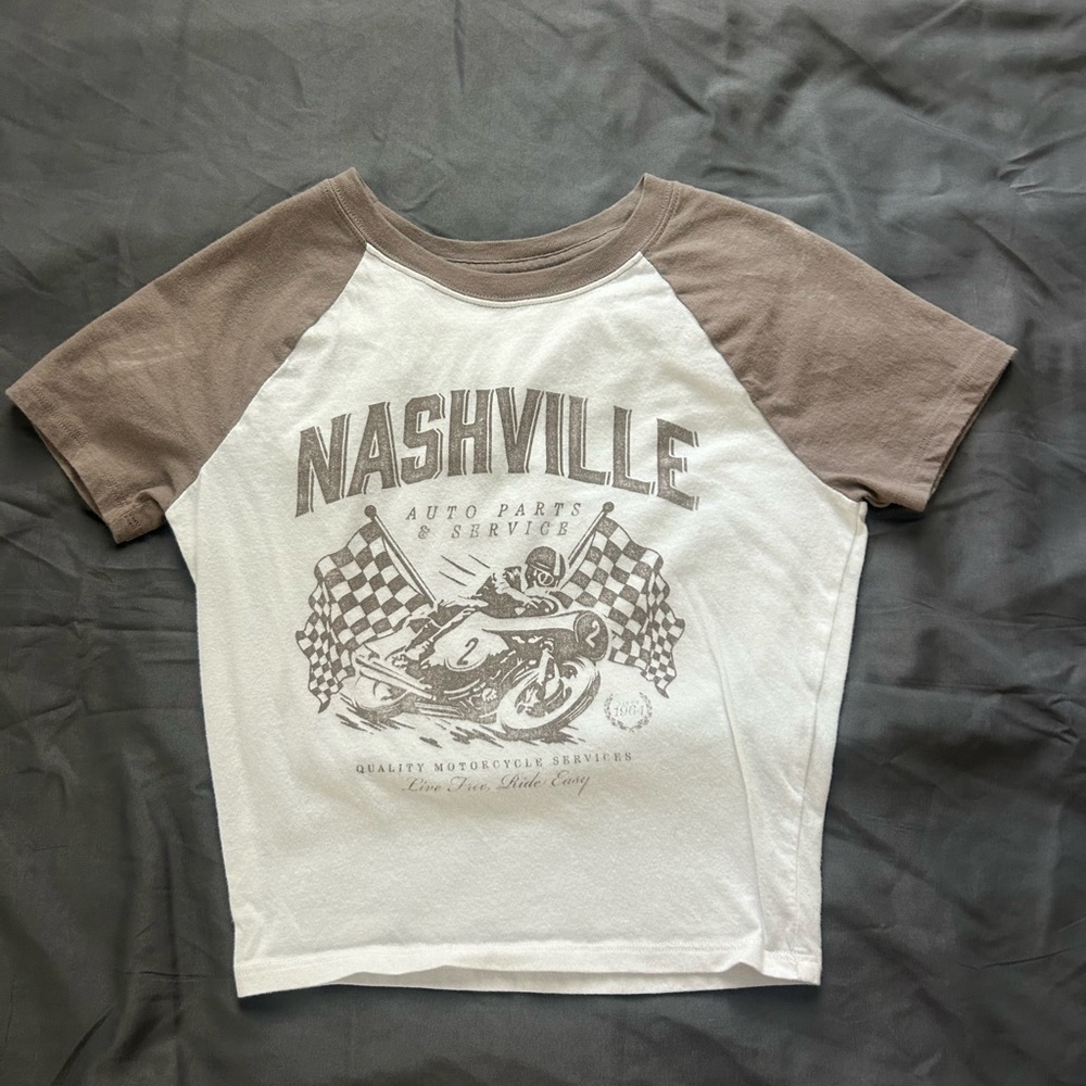 Hollister Kids Nashville Graphic Tee - White and Brown